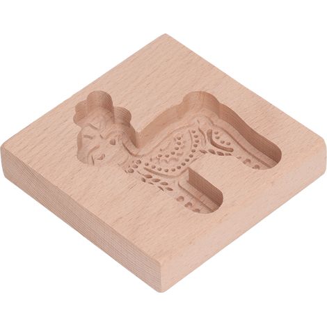Emporte-pièce en bois sculpté, moule à biscuits en forme de petit faon, pour pain d'épice. (1/5)