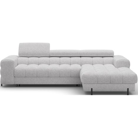Canapé d'angle droit convertible Gris chiné ligne moderne 285x99x181cm FILTRO (1/5)