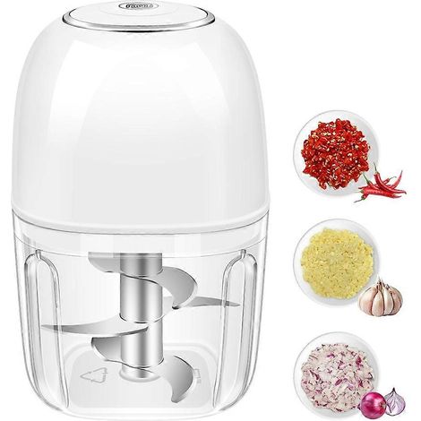 350ML électrique ail hachoir portable mini robot culinaire USB ail Mincer presse-purée avec 6 acier inoxydable lame (1/5)