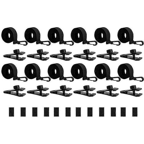 Kit de fixation pour enrouleur de couverture solaire de piscine (36 pièces), sangles et clips solaires pour piscine enterrée (1/5)