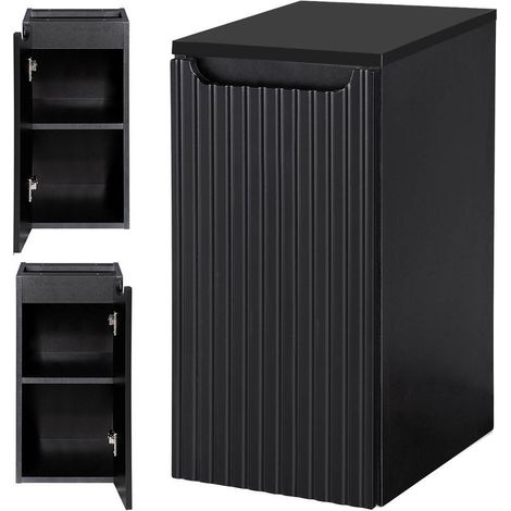Mobile bagno con 1 anta - 30 x 60 x 40 cm scanalato nero 030009943
