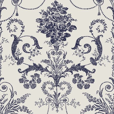 Laura Ashley Josette Off Weiss & Midnight Vliestapete - 10mx52cm (1/5)