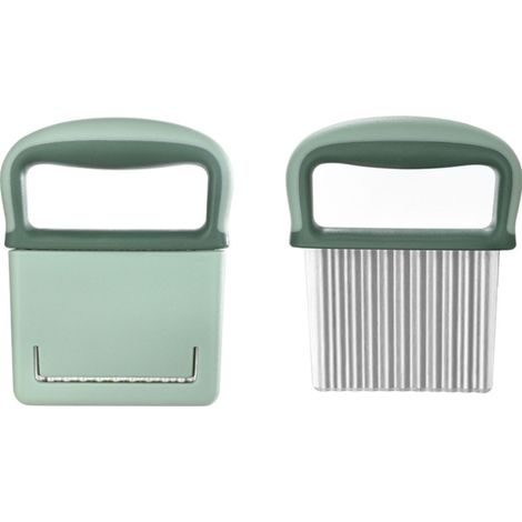 Coupe-frites ondulé - Coupe-frites ondulé - Coupe-frites ondulé avec couvercle de protection - Coupe-frites ondulé en acier inoxydable - Pour frites, fruits, légumes et beurre - Coupe-frites ondulé en (1/5)