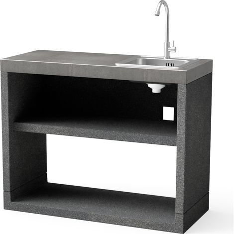 TUOZI - Module de support pour plans de travail KITAWAY GAS pour Barbecue en Béton Préfabriqué (Blanc, Gris - 84 x 63 x 63 cm) - Usage Extérieur