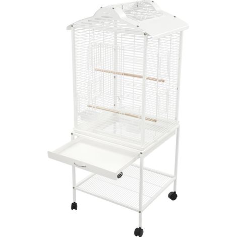 Vogelkäfig, Geräumiges Design, Einfache Pflege, WEISS (1/2)