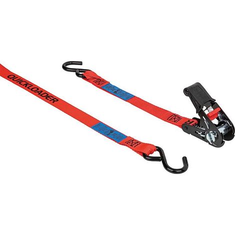 Jeu de sangles à cliquet, deux pièces, Rebel 250kg, 4m, rouge