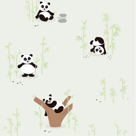 Children wallpaper wall Profhome 381421 non-woven wallpaper slightly textured with pattern for kids matt green black white brown 5.33 m2 (57 ft2) (1/5)