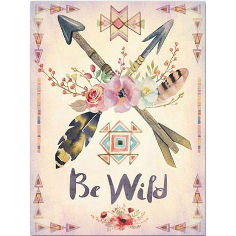 Cadre en toile Be Wild flèches et plumes 30 x 40 cm (1/2)