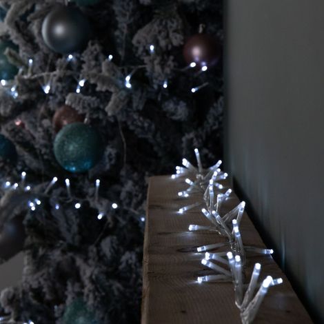 18.7m 750 LED TreeBrights Christmas String Lights with Timer in White on Clear Cable (1/5)