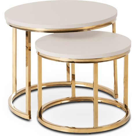 Couchtisch-Set Apulia 43 cm/53 cm Kaschmir/Goldener Glamour (1/5)