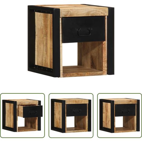 vidaXL Bois de manguier - Table de chevet 40x35x40 cm bois brut massif de manguier (1/5)