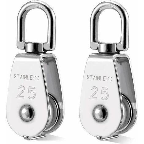 FOREHILL 2 Stück 304 Edelstahlrolle M25 Heberolle Lastrolle