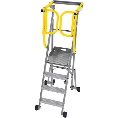 Mobile Podestleiter 4 Stufen - Maximale Arbeitshöhe 3.00m - PAM4-PS/R