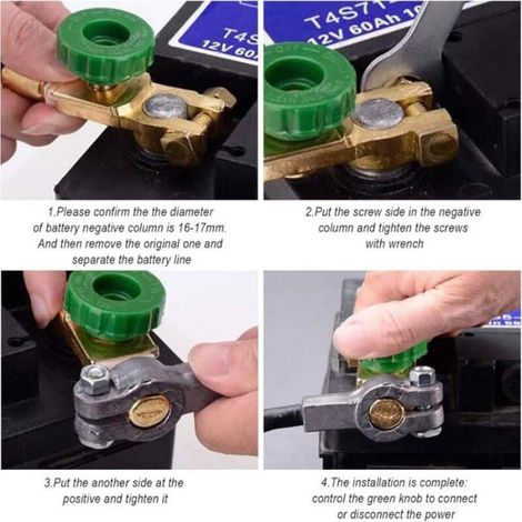 Interrupteur coupe-batterie - - 3 pièces - Isolateur batterie universel - Déconnecteur cosse - Pour voiture et bateau (1/4)