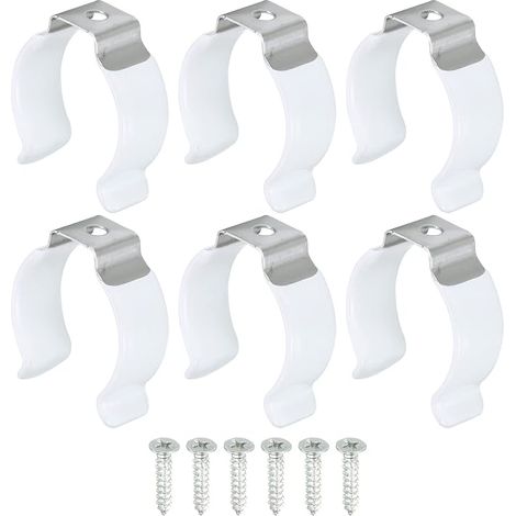 T10 U Clips Support Support pour LED Lumière Ampoule Montage Support Support Inox Acier Fluorescent Tube Support avec Vis Paquet de 6 (1/5)