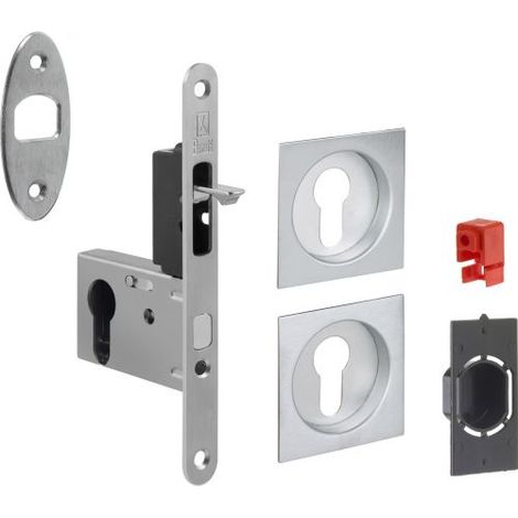 KIT MANIGLIE QUADRO PORTA SCORR C/CHIAVE EASY G500T BCO