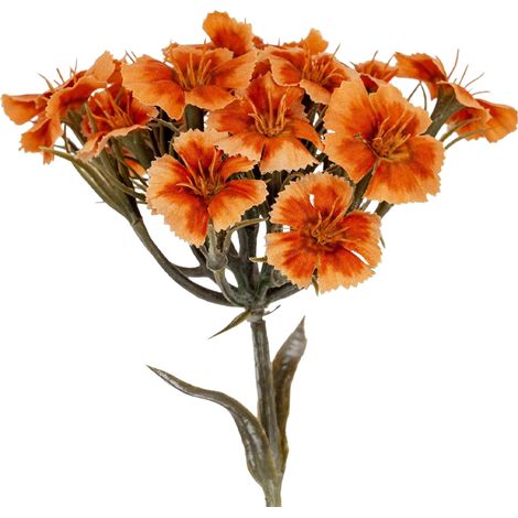Hill Interiors Dianthus, bouquet de fleurs artificielles orange orangé, taille unique-AquaForge (1/2)