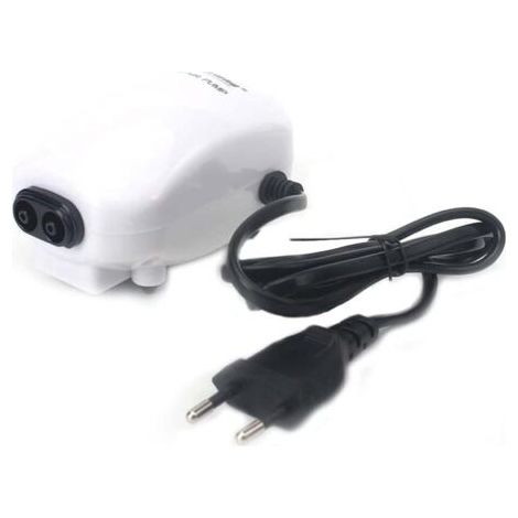 3W 220V Double trous d'oxygénation Pompes à air pour aquarium, ultra silencieuses, débit 4L par minutes, débit d'air réglable, pour aquarium 60L-100L (1/4)
