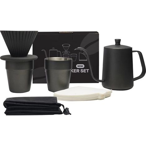 Set. Color: see photo. Materials: stainless steel and silicone. Travel gift box for coffee. (1/5)