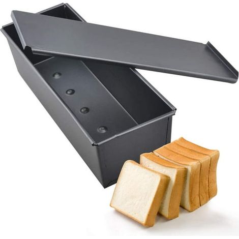 Moule à pain Pullman avec couvercle / Moule à gâteau, toast, pain / Boîte à toasts antiadhésive avec couvercle, 30,5 x 10 x 7,5 cm (1/5)