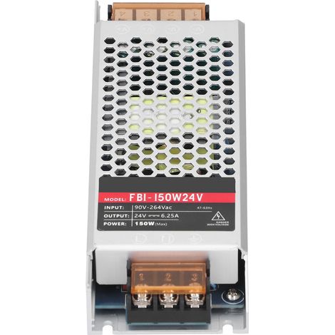 Alimentation à découpage pour LED, ultra-mince, 150 W, AC90-264 VCC, 24 V (1/5)