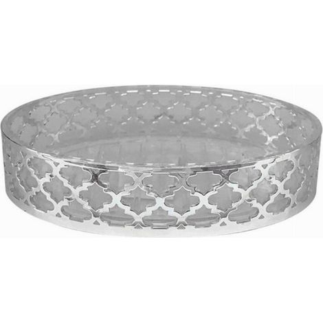 Trade Shop - Piattino Porta Sapone Saponetta Accessorio Bagno Argento Stile Baracco Arredo 59108 - (1/3)