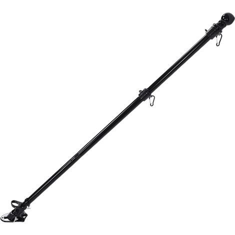 Flaggenmast aus robustem Kohlenstoffstahl, verwicklungsfrei, 2 Montagewinkel verstellbar, Flaggenmast-Set für den Außenbereich (1/5)