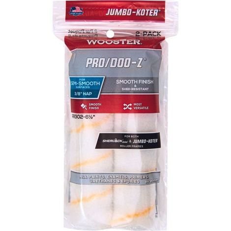Wooster Jumbo Koter Pro Doo-Z 6.5" Mini Roller Sleeves 3/8" Nap Semi Smooth - Twin Pack