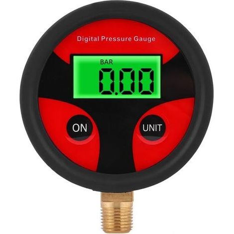 Digitales Reifendruckmessgerät, digitales LCD-Reifendruckmessgerät für Pkw, Lkw und Motorrad (Gewinde: 1/8 NPT) (1/4)