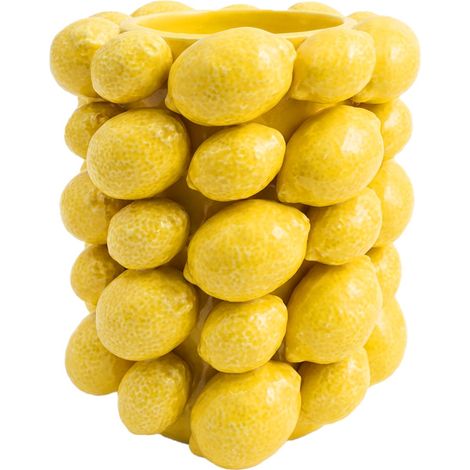 Signes Grimalt Jarrón Novedad Jarron Limones Novedad Amarillo 15x15x19cm 39393
