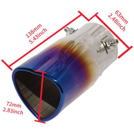 NALOOKAMIC Embout de silencieux de queue de tuyau d'échappement arrière d'acier inoxydable de voiture en forme de coeur