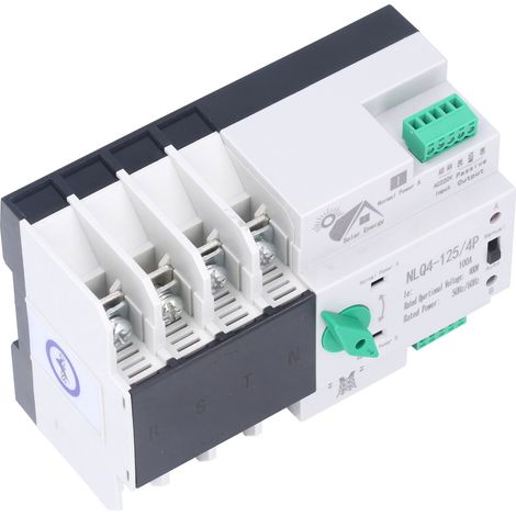 Commutateur de transfert automatique à double alimentation, contrôleur rapide de circuit en millisecondes NLQ4-125/4P 100 A 220 V (1/5)