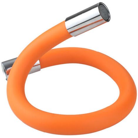 BUNTHAUS Extension de robinet - 20  de long, régulateur de jet de 20 , pulvérisation de robinet à 360 °, pliage libre, convient pour la cuisine, la salle de bain et l'extérieur - Orange & Argent (1/5)
