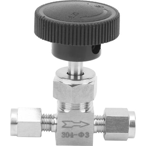 Vanne en acier inoxydable 304 à 2 voies, contrôle de débit à aiguille haute pression pour eau, gaz, pétrole et liquides (1/5)