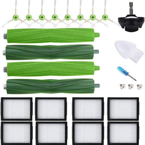Pièces détachées pour iRobot Roomba i1, i3, Evo, i4, i6, i7+, i8, E5, E6 Combo, i5, J5+, 4 brosses principales, 8 filtres HEPA (1/4)