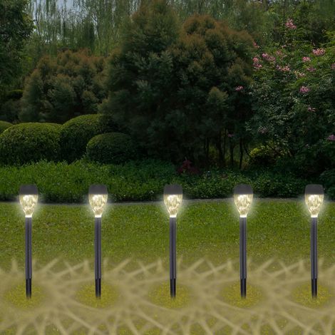 BEPER P207ILO050 5er-Set Solar-Gartenleuchten, LED-Garten- und Außenleuchten, solarbetriebene Außentreppenleuchten, Solarlampen mit Erdspieß, IP44, automatisches Laden (1/5)