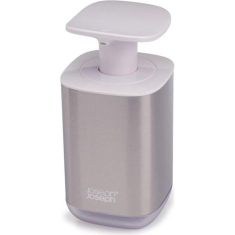 Presto Steel Distributeur de savon de toilette JosephJoseph Joseph Presto Steel - Design moderne en blanc, facile deà utiliser et à entretenir, idéal pour la salle de bains et la cuisine. (1/4)