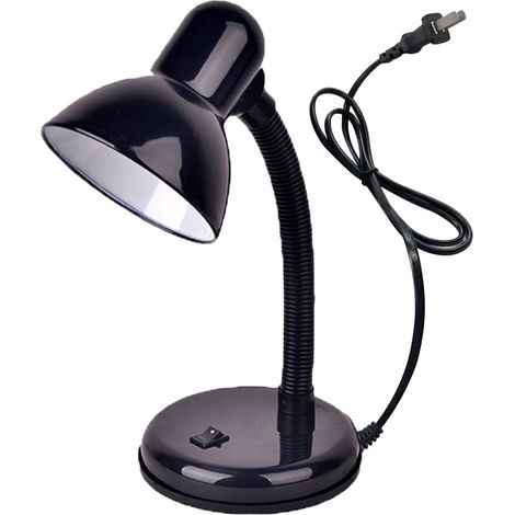 Lampe De Bureau - Base En Plastique - Abat-Jour En Métal - Col Flexible - Pour Bureau Ou Chambre D'Enfant - 1 Pièce (1/4)