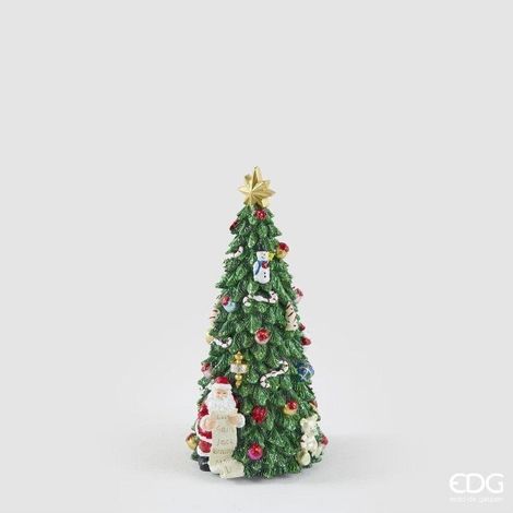 EDG Enzo De Gasperi Carillon Babbo Natale su Pino H.22 Verde Rosso (1/5)