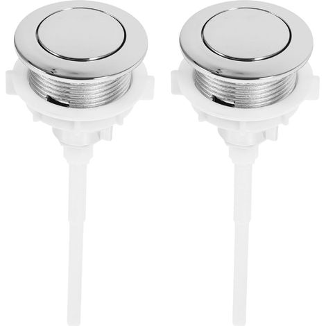 Bouton-poussoir Unique du réservoir WC Rond Argenté Abs 2pcs (1/5)