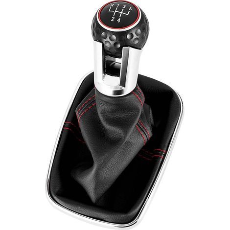 Passend für Volkswagen Golf 4, Bora und GTI, Schaltknauf-Set, Schaltzubehör, modifiziert galvanisiert + schwarz 5-Gang, ein Set. (1/4)
