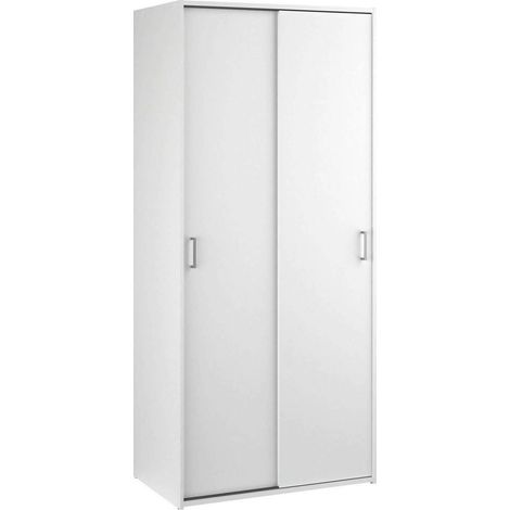 Dmora - Guardaroba 2 ante Cindy, Mobile camera da letto, Cabina armadio portabiti, Armadio appendiabiti, 78x48 h175 cm, Bianco