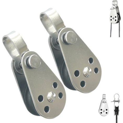 poulies maritimes - Poulie simple de 25 mm - Poulies marines - Poulie à câble en acier inoxydable avec revêtement nylon - Galet de guidage - Dispositif de levage fixe pour voiliers, yachts et autres n (1/5)