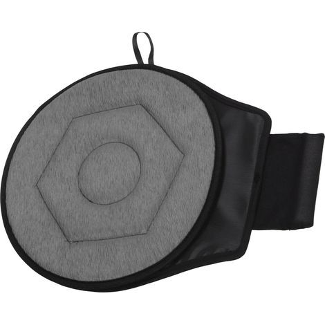 360° Swivel Round Car Cushion, Rhombic Geometric Shape, Portable Seat for Elderly People, Gray (1/5)