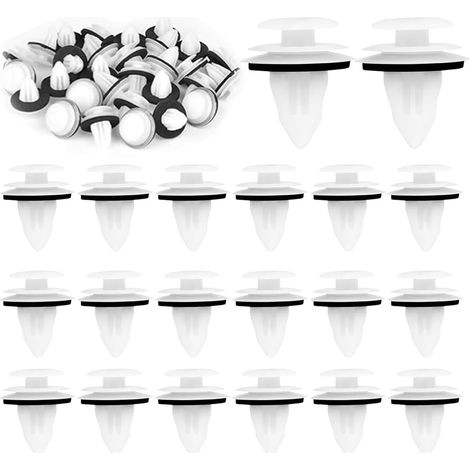 Clips De Fixation Voiture Universels 100 Pièces Rivets Plastique Fixation Carrosserie Garniture Panneaux Portes Noir Blanc (1/5)