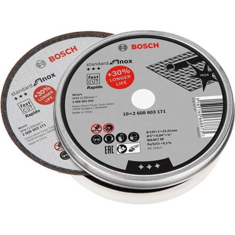 Disco da taglio BOSCH Inox Ø125mm - 10 pezzi - 2608603255