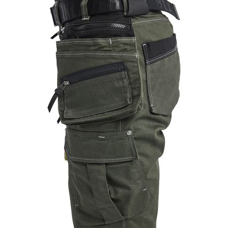 Short de travail X1900 Denim stretch femme feMyanMare - Vert forêt/Noir L - FR(44) - SE(C42) - Standards
