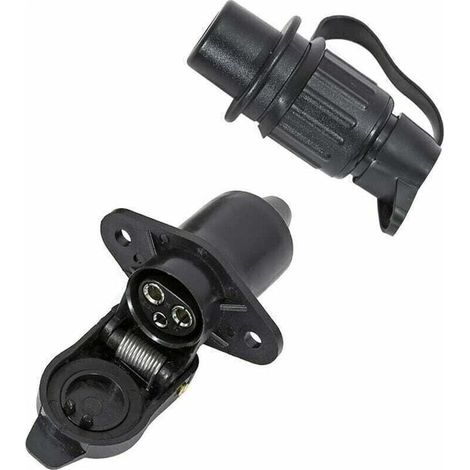 Prise remorque 3 broches étanche 12V – Connecteur pour attelage véhicule – Système de câblage standard européen – Longue durée de vie (1/4)
