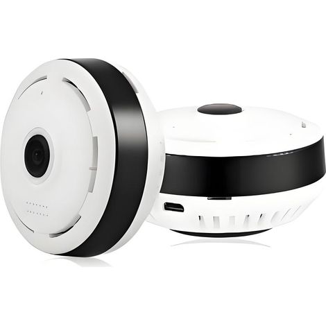 Mini caméra panoramique Wi-Fi 960p, caméra IP fisheye 360° pour la sécurité de votre domicile (CCTV). (1/5)