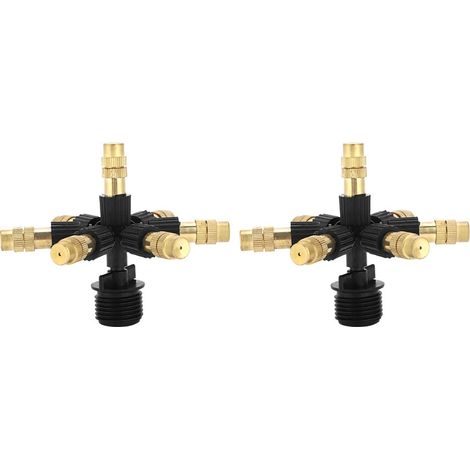 Misting Nozzle - G1/2" DN15 Male Thread - Copper and Plastic - For Garden Irrigation and Sprinkling - 2 Units (1/5)